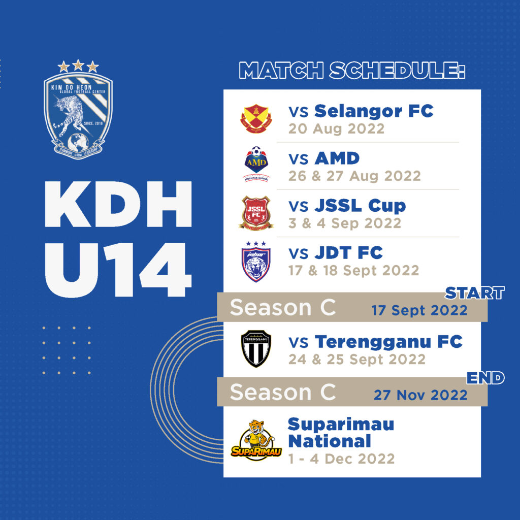 KDH Announcement U14 And U16 Match Schedule 2022 KDH GLOBAL SPORTS