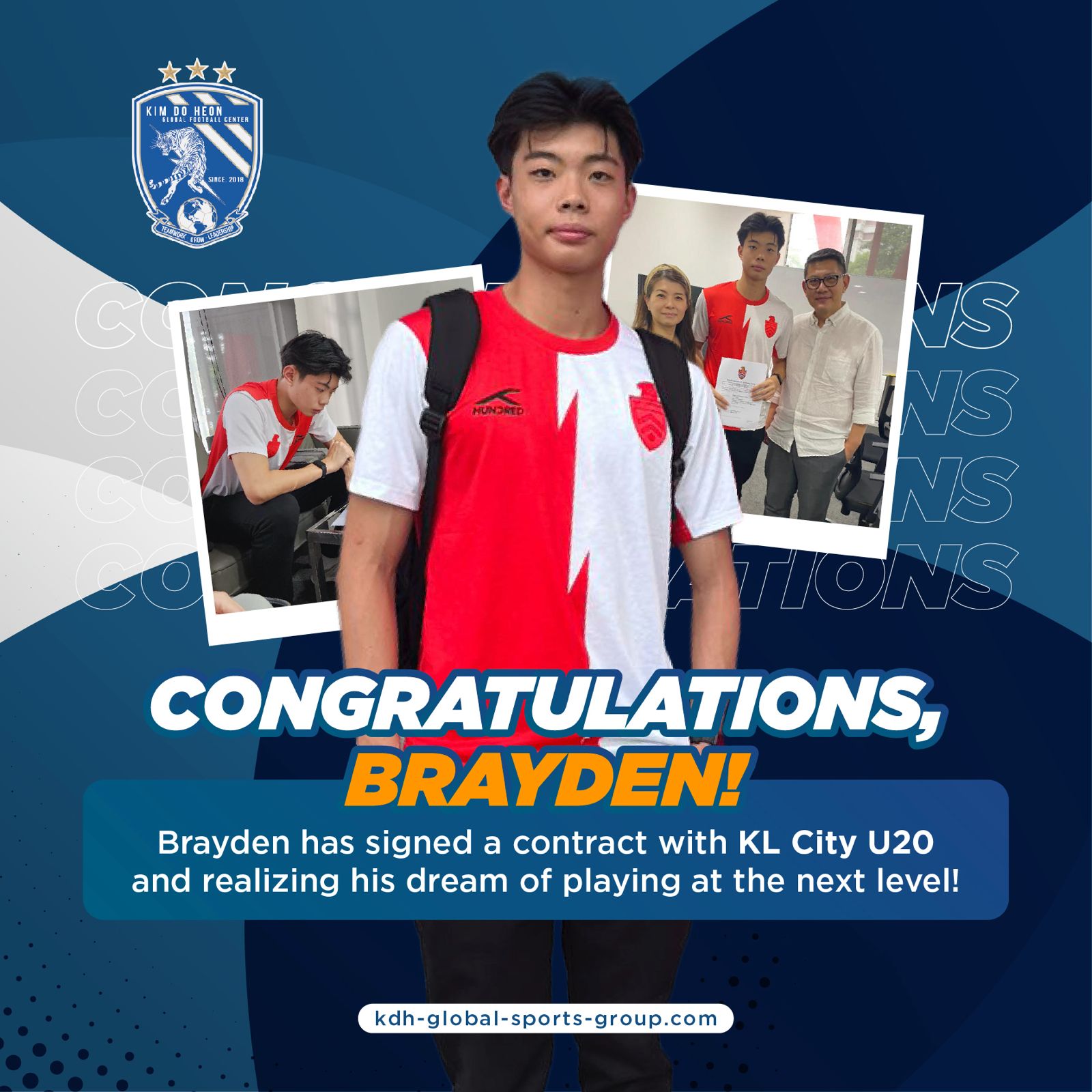 From KDH Football Academy to Kuala Lumpur City FC: Brayden's Journey to Success