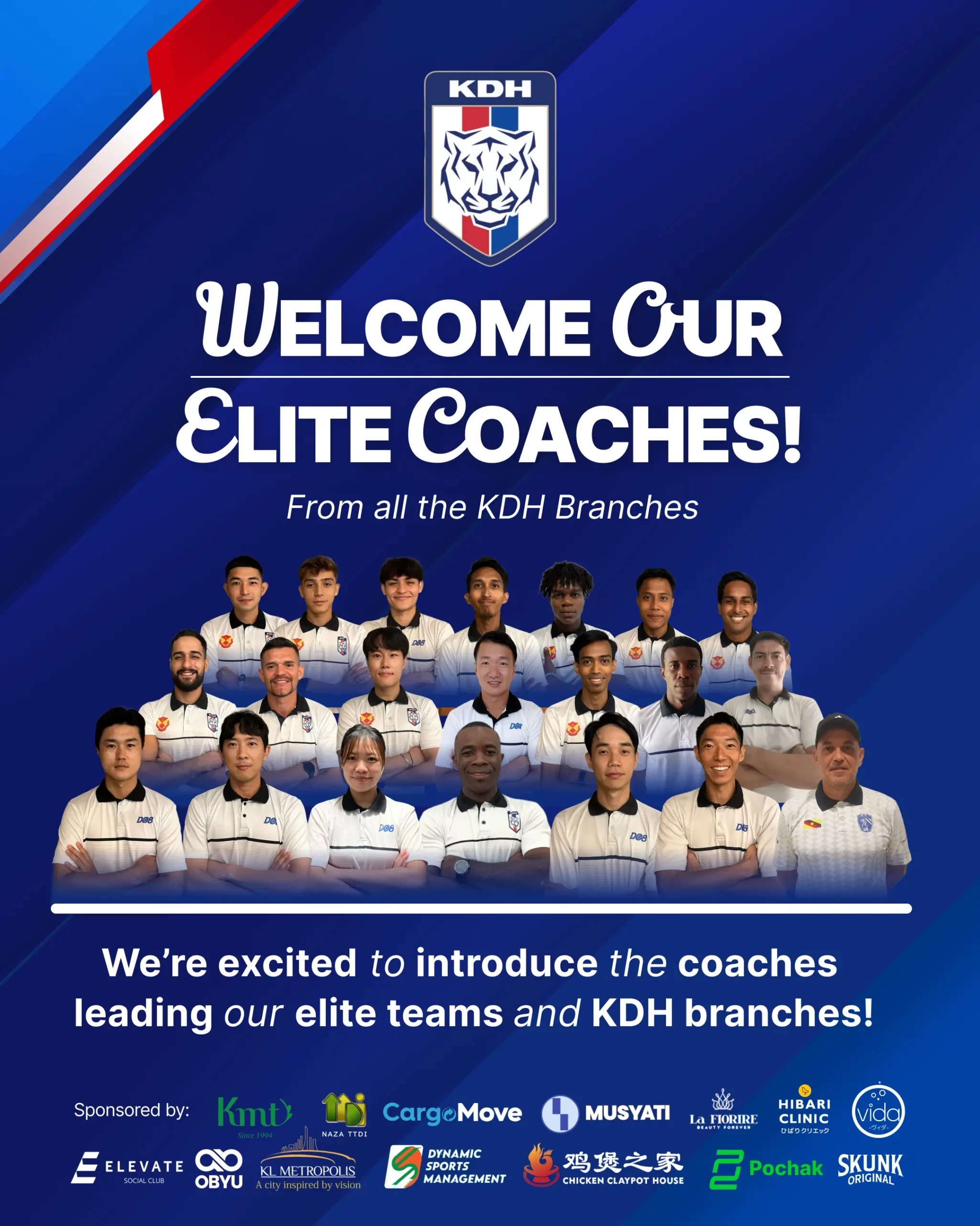 KDH Football Academy Mont Kiara elite coaches 2026 group photo
